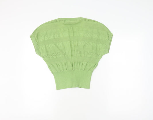 Womens UK Size 10 Fat Face Green Cropped Blouse