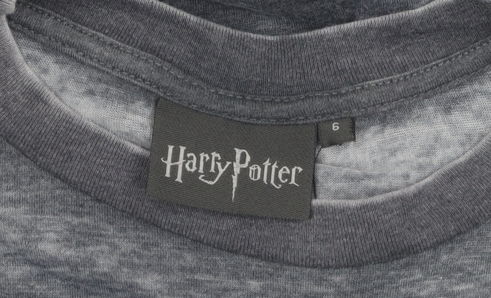 Additional view of Harry Potter Grey T-Shirt, size 6, unisex casual tee