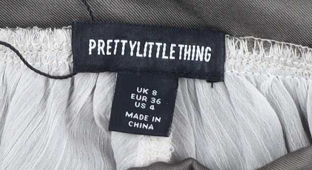 PrettyLittleThing Women's Beige Flare Skirt Size 8