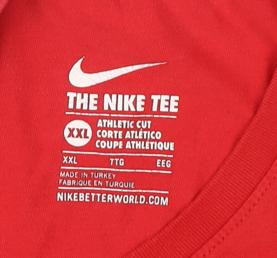 Nike Men's Red Athletic Graphic Print T-Shirt 2XL