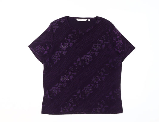 Womens UK Size 14 EWM Pure Classics Purple T-Shirt
