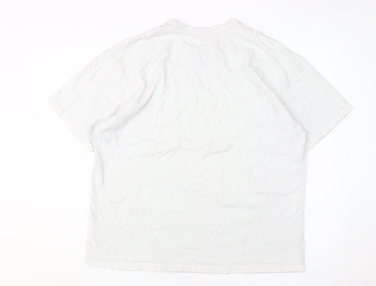 Nike Men's White 2XL Short Sleeve Cotton T-Shirt