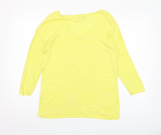 Monsoon Women's Yellow V-Neck Blouse - Medium