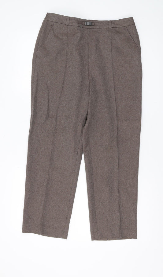 Womens UK Size 12 Honor Millburn Regular Fit Cropped Brown Trousers