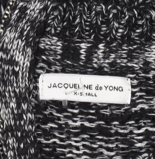 Womens UK Size XS Jacqueline de Yong Black Full Zip Jumper