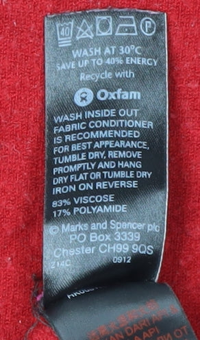 Womens UK Size 14 Marks and Spencer Red Pullover Jumper