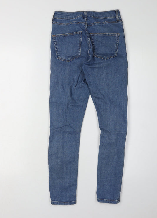 Topshop Women’s Blue Distressed Skinny Jeans, Size 8