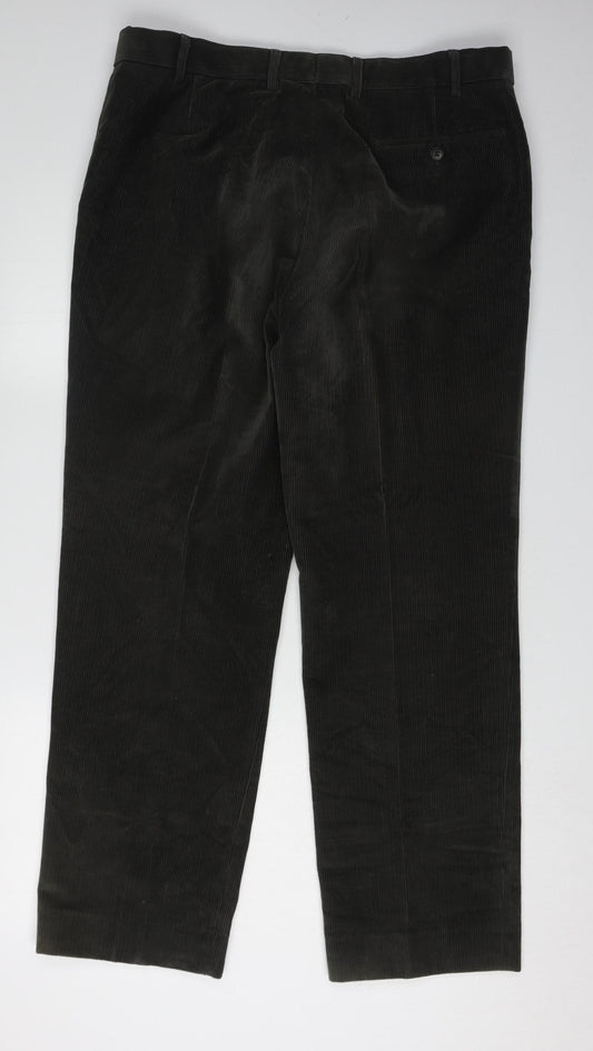 Marks and Spencer Men's Green Corduroy Trousers 36