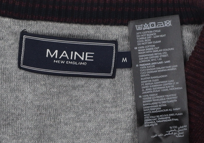 Maine New England Men's Red V-Neck Pullover Jumper