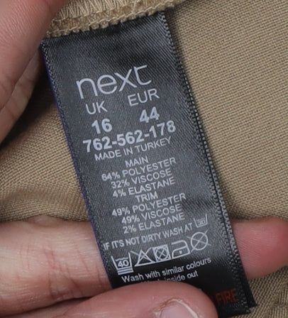 Next Women's Beige Colourblock Shift Dress Size 16