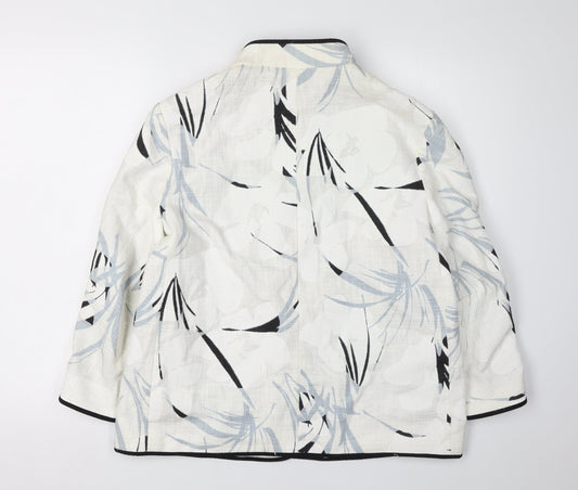 Zara Basic Women's White Floral Blazer Jacket