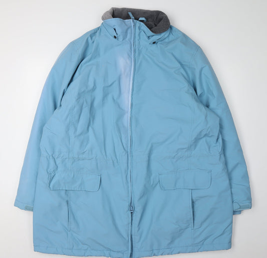 Womens UK Size 20 Plus Lands' End Blue Parka Coat