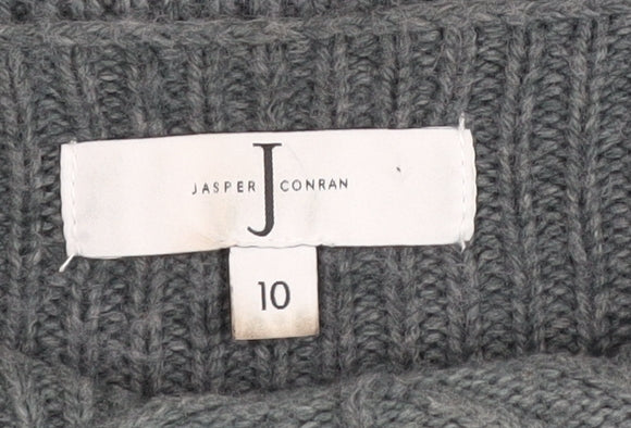 Jasper Conran Women's Grey Cable Knit Pullover Jumper Size 10