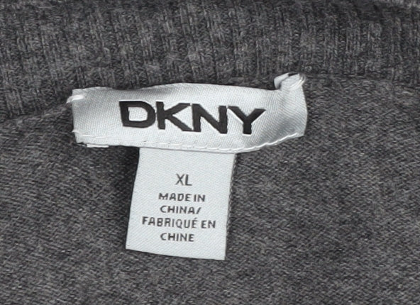 DKNY Men's Grey XL Pullover V-Neck Jumper