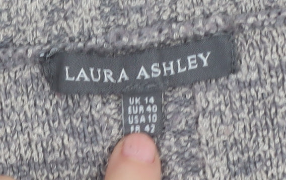 Laura Ashley Women's Grey V-Neck Pullover Jumper