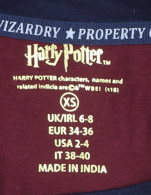 Harry Potter Women's Red Graphic Print Pyjama Top XS