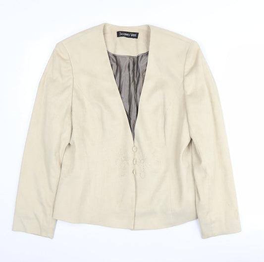 Womens UK Size 12 Jacques Vert Regular Beige Blazer