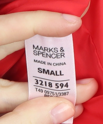 Womens UK Size S Marks and Spencer Red Puffer Jacket