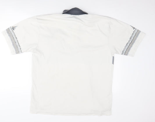 On Stage Men's XL White Nautical Polo Shirt