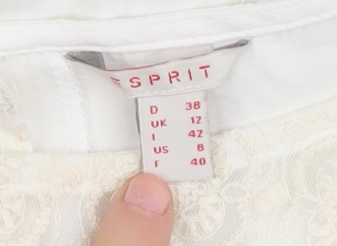 Womens UK Size 12 Esprit Ivory Tunic Blouse