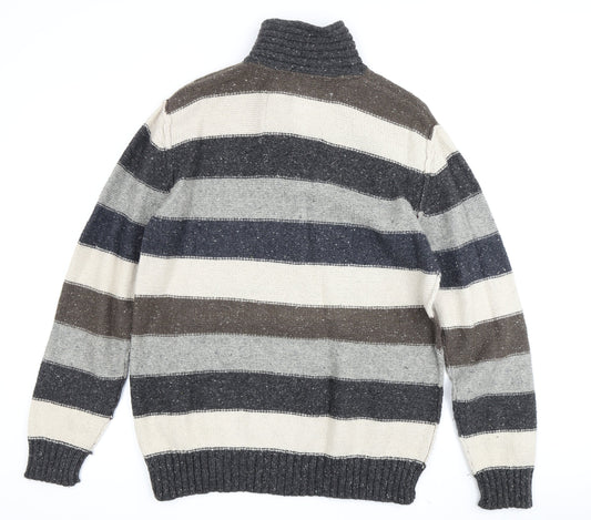 Mantaray Men's Multicoloured Striped Pullover Jumper, M