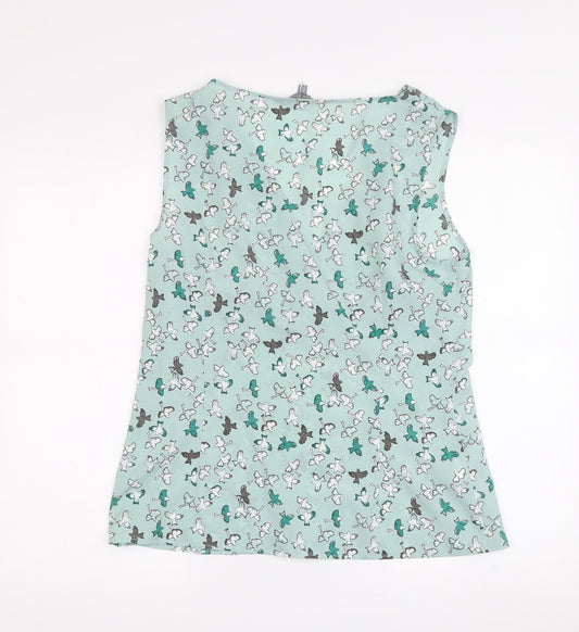 Laura Ashley Women's Multicoloured Bird Print Wrap Blouse, Size 14