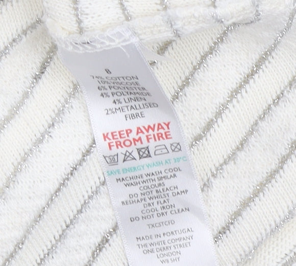 Womens UK Size 8 The White Company Ivory Basic Sweater
