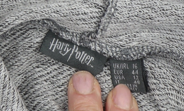 Womens UK Size 16 Harry Potter Grey Pullover Hoodie