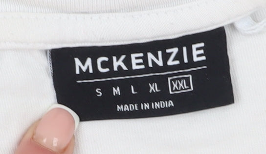 McKenzie Men's White Graphic Beach 2XL T-Shirt