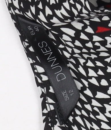 Dunnes Women's Black Floral A-Line Dress Size 12