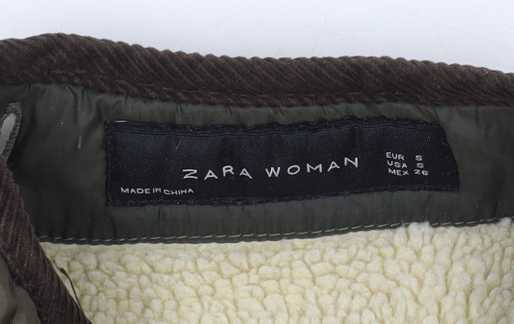 Womens UK Size S Zara Woman Green Waistcoat