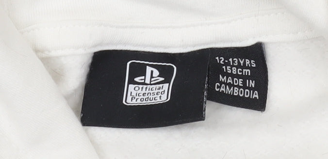 PlayStation White Unisex Kids Hoodie 12 Years