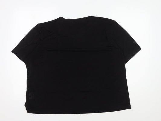 Womens UK Size 28 Damart Black Basic T-Shirt