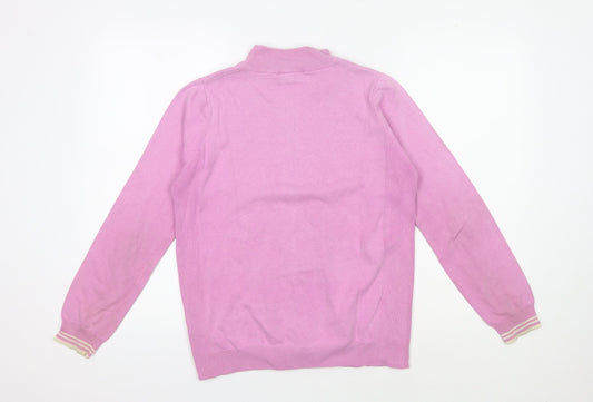 Womens UK Size M Glenmuir Pink Full Zip Jumper