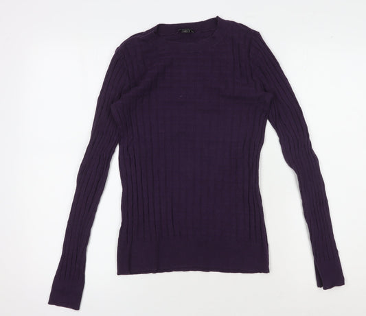 Womens UK Size S Ann Taylor Purple Pullover Jumper