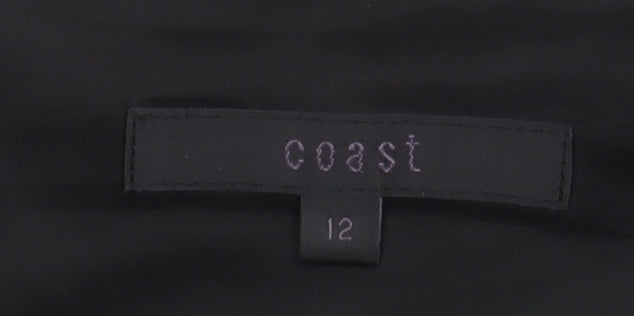 Coast Women's Black A-Line Skirt, Size 12 Elegant Cotton Blend