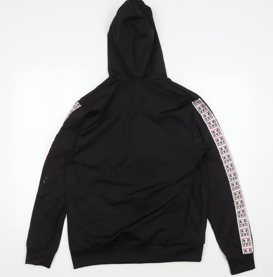 Mens UK Size M boohooMAN Black Full Zip Hoodie