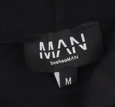 Mens UK Size M boohooMAN Black Full Zip Hoodie