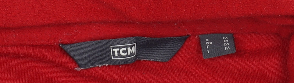 TCM Men's Red 1/4 Zip Fleece Sweatshirt - Size M