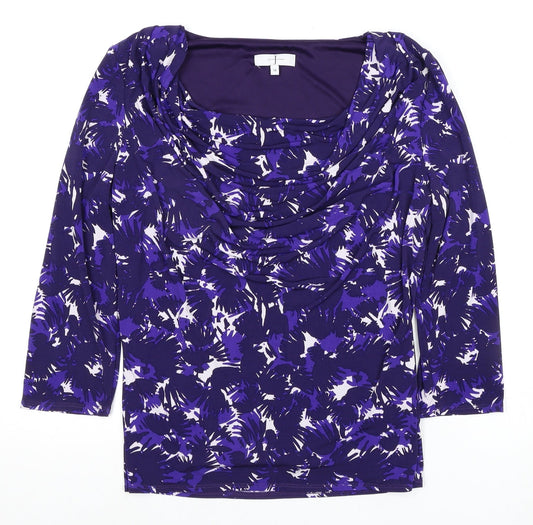 Womens UK Size 14 Jasper Conran Purple Cowl Neck Blouse