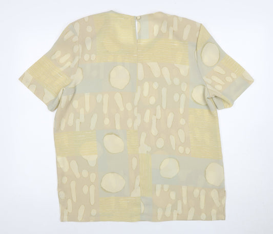 Jacques Vert Women's Beige Geometric Blouse Size 14