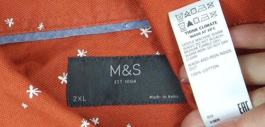 Womens UK Size 2XL Marks and Spencer Orange Button-Up