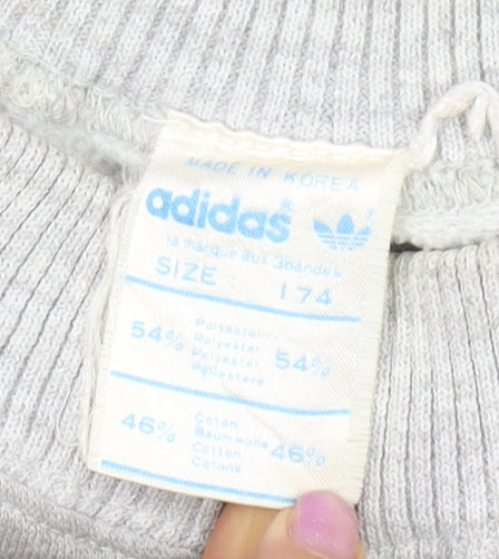 Adidas Grey Pullover Sweatshirt Unisex Adults Size 12