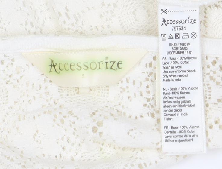 Accessorize Women's White Lace Blouse S