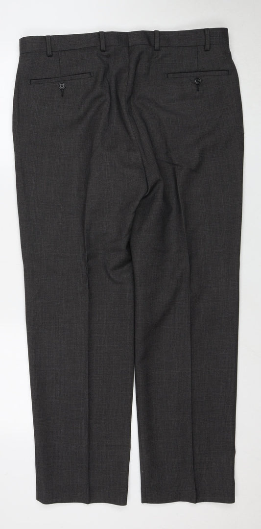 Marks and Spencer Grey Dress Pants, 36 Waist, Regular Fit
