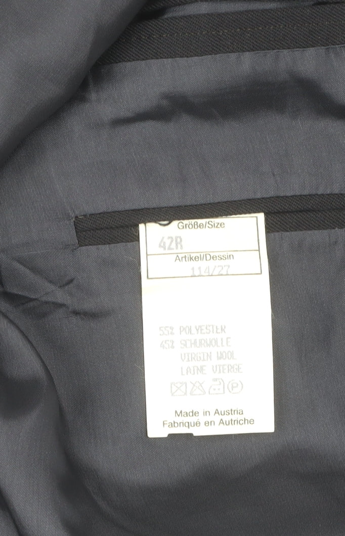 Mens UK Size 42 Baumler Regular Black Suit Jacket