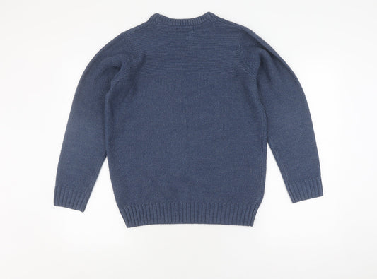 James Pringle Men's Blue Acrylic Pullover Jumper S