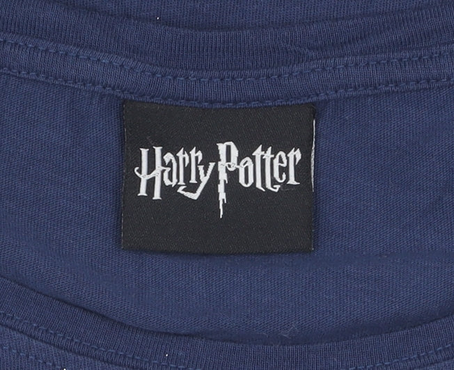Womens UK Size S Harry Potter Blue Basic T-Shirt