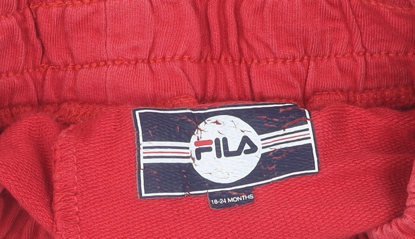 Fila Boys Red Athletic Shorts Age 2-3 Elastic Waist