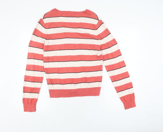 Tommy Hilfiger Men's Multicoloured V-Neck Stripe Pullover L